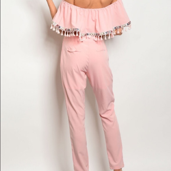 Host pick 🎉🎊Jumpsuit pink tassels - Picture 2 of 9